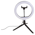 Miniatyrbillede 2 af 2: /Hc/Selfie-lampe med Stativ til Mobil - LED Hvid