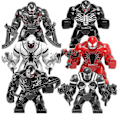 Miniatyrbillede 1 af 3: 6 stk. Venom Store Minifigurer Byggeklodser Legetøj Sæt Actionfigurer