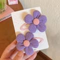 4 Par Tyg Blomma Par Hårspännen LILA Lila