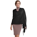 Miniatyrbilde 3 av 5: Dame Skjerf Pashmina Sjal og Sjaletter for Bryllup Skjerf for Kvinner Vinter Svart/NT/