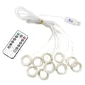 USB-driven LED-gardin - varmvit transparent