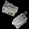 Miniatyrbillede 2 af 2: Gennemsigtig plast 30 stk 4P4C-stik RJ9 telefonadapter_ NN