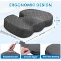 Miniatyrbilde 2 av 5: Kontorstolpute Ekstra Stor Memory Foam Sittepute, Ergonomisk Sittepute for å Lindre Isjias og Smerter Forårsaket av Langvarig Sitting black/NT/