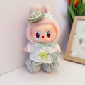 Miniatyrbillede 1 af 7: /NC/LABUBU TØJ, Labubu Baby Tøj, Bomuldsdukke Sweater Julehat Dukkesæt, Håndlavet Dukketøj Three-piece lime set