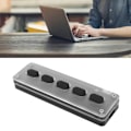Miniatyrbillede 1 af 2: 5-tasters programmerbart tastatur USB-kablet trådløst Bluetooth Dual Mode Mini Silikone Lydløst Gaming Tastatur til kontor Musik Sort