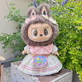 Miniatyrbild 5 av 7: /NC/58cm Zimomo Docka Vinyl Labubu Plysch Kläder Söt Klänning Outfit Kläder Endast Labubu 58cm clothes without doll M yellow cream small flower skirt