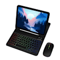 Miniatyrbilde 1 av 2: [NT] Lærveske for iPad med RGB Bluetooth-Tastatur og Mus iPad 12.9 tommer