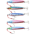 Miniatyrbilde 2 av 3: 5 stk 30g/40g sakte fall pitch fiske lokker metall flat fiske jigger synkende jigg agn for saltvannsfiske