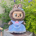 Miniatyrbild 1 av 7: /NC/58cm Zimomo Docka Vinyl Labubu Plysch Kläder Söt Klänning Outfit Kläder Endast Labubu 58cm clothes without doll M blue elf suit
