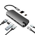 Pikkukuva 1 / 2: [NT] 8-in-1 USB-C Hub USB 3.0:lla, HDMI:llä, RJ45:llä, SD/TF-korttipaikalla, 100 W PD-latauksella
