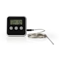 Miniatyrbilde 1 av 2: Kjøtttermometer | Alarm / Timer | LCD-skjerm | 0 - 250 °C | Sølv / Svart_NN