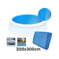 /NN/300 cm Rund bobleplast til pool - Blå{f2}