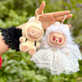 Miniatyrbild 2 av 7: /NC/Nya Första och Andra Generationens Labubu Kläder Hänge Labubu Tyg Sittande Party Babykläder Gasväv Kjol Ängelvinge Grossist 1