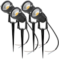 Pikkukuva 1 / 2: 4 COB LED -kohdevalon sarja 5W 220V Säädettävät puutarhavalaisimet piikillä ulkokäyttöön puutarhaterassivalaistukseen (lämmin valkoinen)/NC/