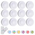 Miniatyrbild 1 av 4: 12-Pack - LED Spotlights with Remote Controls - Wireless MultiColor MultiColor 12-Pack