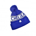 Miniatyrbild 2 av 2: Chelsea FC Unisex Stickad Bobble-mössa för vuxna One Size Blå/Vit Blue/White One Size