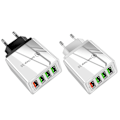 Miniatyrbilde 2 av 3: /Hc/4x Mobillader / Lader - USB Vegglader - Hurtiglader