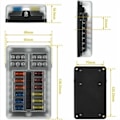 Miniatyrbillede 4 af 5: 12-vejs sikringsholder, sikringsboks med 24 sikringer 12 LED-lysbeskyttelse,_ NN