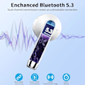 Pikkukuva 2 / 4: Bluetooth 5.3 -langattomat kuulokkeet 4 ENC-mikrofonilla, 56 tunnin nappikuulokkeet korvissa, melua vaimentava syvä basso, IP7 vedenpitävä LED-näyttö