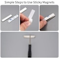 Miniatyrbillede 3 af 3: [NT] 4 stk. Neodymmagneter, 50x10x3 mm Super Rektangulære Magneter Magnetisk Lim, med 4 stk. dobbeltsidet tape