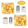 Miniatyrbillede 1 af 3: 2×10M 200LED batteridrevne lyskæder, til indendørs/udendørs/jul/bryllup og terrasse vandtæt IP67_NN
