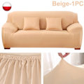 Miniatyrbild 1 av 5: Elastiskt överdrag för vardagsrum Enfärgade sofföverdrag Stretchöverdrag Hörn 1/2/3/4 Sits L-formad soffa Behöver Köp 2st Beige--1PC 1 sits 90-140cm