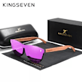 Miniatyrbilde 2 av 4: KINGSEVEN Dame Solbriller Naturlige Bubinga Tre Solbriller Menn Polarisert Mote Solbriller Originalt Tre Oculos de sol Blå bubinga tre Kingseven Original