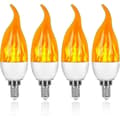 4-pakning E14 3W LED-flammepærer Dekorative lyseffekter med 3 moduser