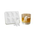Dinosaur Ice Cube Mold, Freezer-Safe Ice Cube Maker for Summer Drinks, 6 Cavities White
