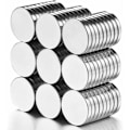 Pikkukuva 1 / 2: 80 Jääkaappimagneettia, Erittäin Vahvat N52 Pyöreät ja Litteät Pysyvät Magneetit 12mm x 2mm Paksu/NC/
