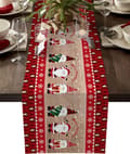|NN|Christmas Table Runner, Rustic Red Plaid Santa Table Runner for Christmas and Birthday Parties, Kitchen and Dining Table, Home Decor, 33x183 cm