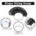 Miniatyrbilde 2 av 4: 7-delt Ringsstørrelsesmåler for både menn og kvinner Inkluderer Fingerringmåler, Ringsstørrelser, Ringlagesett - WELLNGS 0 0/NT/