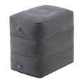 Inflatable Foot Rest Pillow for Airplane Adjustable Height Durable Soft General Use Foldable Portable Dark Grey dark gray