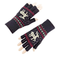 Miniatyrbilde 1 av 5: [NT] Unisex Vinterhalvfingerhansker Varme Vinter Fingerløse Pekeskjermhansker Elastiske Strikkede Skrivehansker Navy