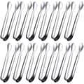 /NN/12-pack mini tänger Sockertänger Istänger Små serveringstänger i rostfritt stål
