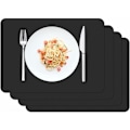 Pikkukuva 1 / 2: Tabletti 4 kpl, vedenpitävät pestävät tabletit 42 × 30 cm keittiön ruokailuhuoneen PVC-liukumaton lämmönkestävä tabletti, musta/NC/