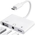Miniatyrbillede 1 af 2: NN-USB C-adapter 3,5 mm-stik med hurtigopladning OTG-adapter, Type C til Aux-splitter hovedtelefoner lyd (hvid)