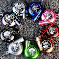 Miniatyrbilde 2 av 5: Elektrisk Mini Turbo Turbolader Nøkkelring Spinnende Turbin Nøkkelring Anheng one size Red