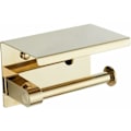 Miniatyrbillede 1 af 2: /NN/304 T55 Toiletpapirholder i rustfrit stål, børstet guld, toiletpapirholder i rustfrit stål med hylde