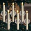 Window Candles - Ivory Tapered Candle Sticks with Suction Cups - 6 Pk