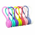 Miniatyrbillede 1 af 5: 8 stk. Magnetiske Kabelclips Fastgørelses Kabelbindere Stropper Wire Twist Ties