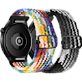 Miniatyrbillede 1 af 5: [NT] Flettet Galaxy Watch 7/6/5/4/FE-armbånd, One Click No Gap Classic-armbånd til kvinder/mænd, strækbart elastisk nylon Sport Loop