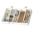 Miniatyrbillede 2 af 2: {NT} Justerbar bestikbakke i off-white for fleksibel opbevaring