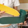 Miniatyrbillede 4 af 5: [NT] Bærbare skoholdere 2-lags stabel skostativ pladsbesparende opbevaring skoholder organizer justerbar højde hvid grå
