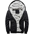 Miniatyrbilde 5 av 5: Menn Fleeceforet Fluffy Sherpa Jakke Varm Hettegenser Sweatshirt Blå XL