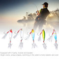 Miniatyrbild 2 av 2: 10g Jig Fiske Lure Set - 5st metalljiggar med fjäderkrokar för basfiske