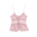 Miniatyrbillede 3 af 5: Mode flæse linned Seler Top ROSA L Pink L