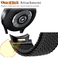 Miniatyrbillede 4 af 5: [NT] Flettet Galaxy Watch 7/6/5/4/FE-armbånd, One Click No Gap Classic-armbånd til kvinder/mænd, strækbart elastisk nylon Sport Loop
