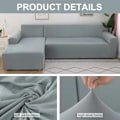 Miniatyrbilde 4 av 5: Elastisk trekk for stue, ensfargede sofatrekk, stretch-trekk, hjørne 1/2/3/4 seter L-form sofa, trenger kjøp av 2 stk. Wine Red--1PC 3 seter 190-230cm