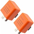 Miniatyrbild 1 av 2: AlwaysH 2 Stycken 12V 2-Pin Blinkrelä Orange Justerbart Indikatorrelä Centralt Blinkrelä för Motorcykel Scooter Blinkersrelä LED/NC/